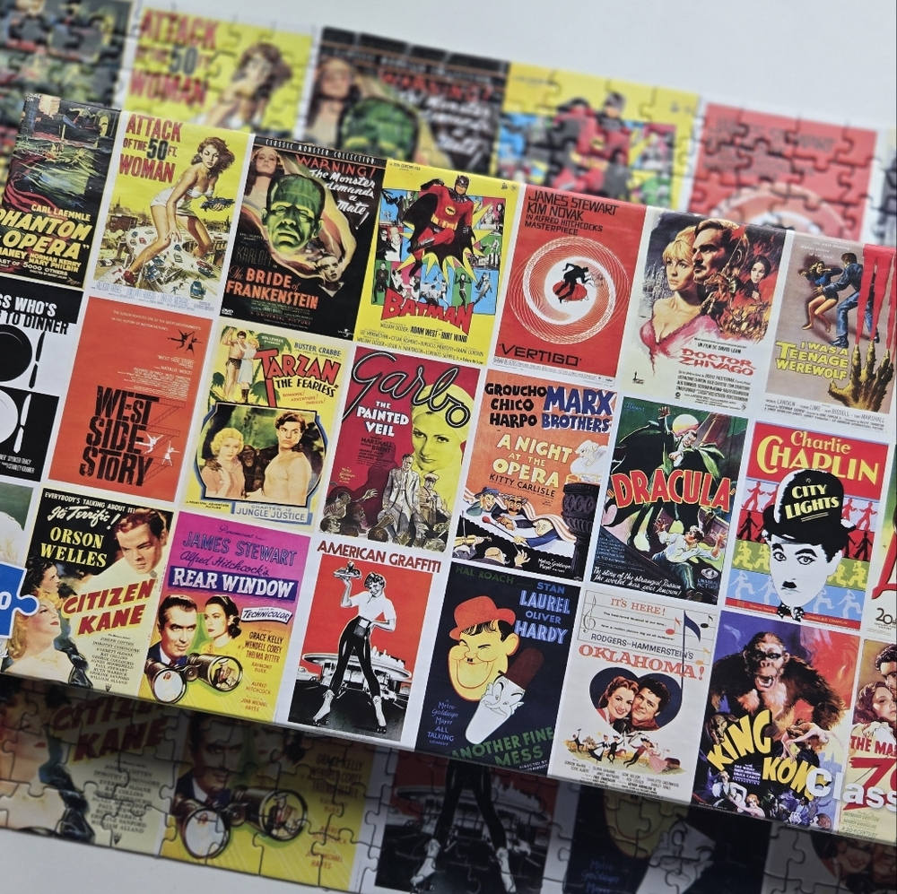 Re-Marks Panoramic Classic Movies 1000 Piece Puzzle